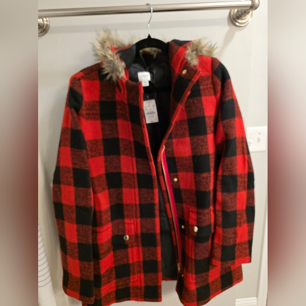 J. Crew Black Jacket with Faux Fur Trim